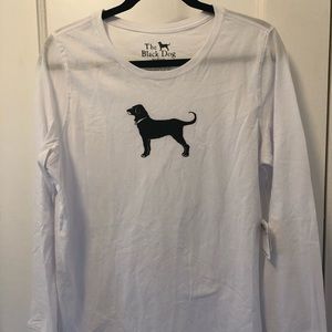 The Black Dog white long sleeve t-shirt